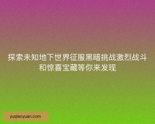探索未知地下世界征服黑暗挑战激烈战斗和惊喜宝藏等你来发现